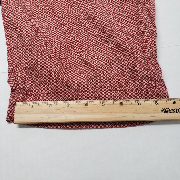 Garbstore Chino Shorts Mens 32 Red Pattern 10" Luxury Cotton Summer Japan London - Picture 8 of 16